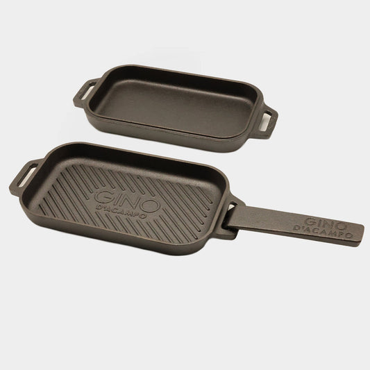Gino Cast Iron Griddle Pan & Skillet Pan Set