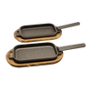 Gino Cast Iron Griddle Pan & Skillet Pan Set
